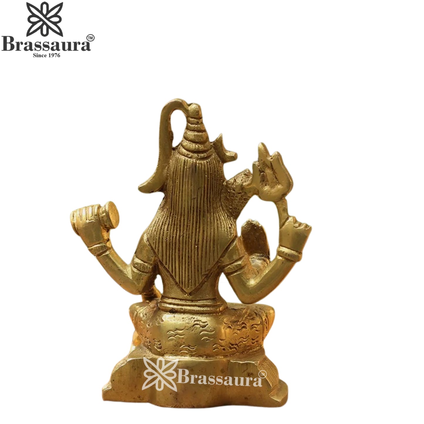Brassaura™ Brass Shiva Statue – Height 5.25 Inches & Weight 1 Kgs | Temple & Home Mandir Idol