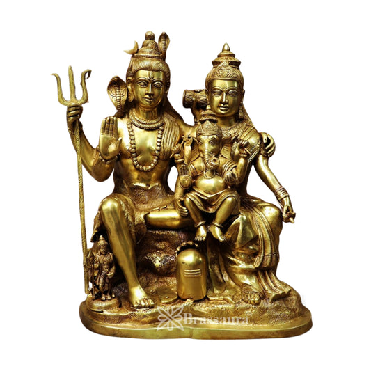 Brass Lord Shiv With Family Statue Weight 39 Kg And Height 25 Inch
