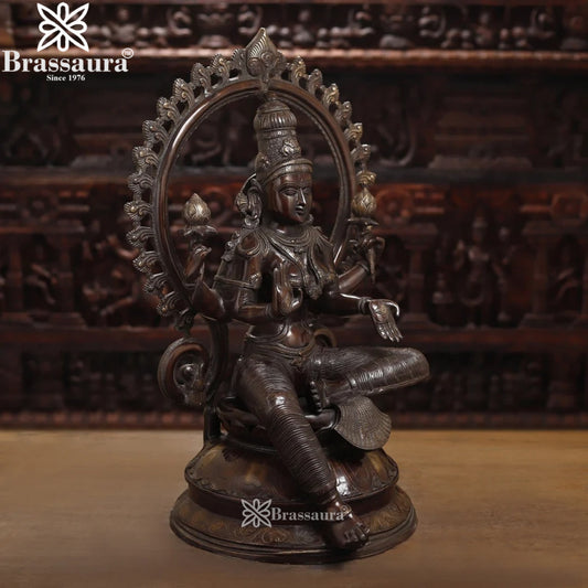Brassaura™ Brass Laxmi Idol – Height 26.5 Inches & Weight 32.69 Kgs | Hindu Goddess Sculpture