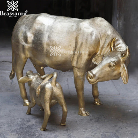 Brass Kaamdhenu Statue Weight 148 Kg And Height 33 Inch