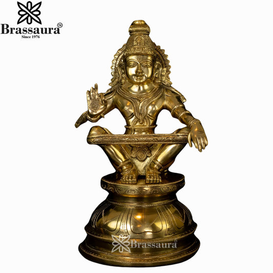 Brass Ayyappan Statue Weight 8.2 Kg And Height 14 Inch