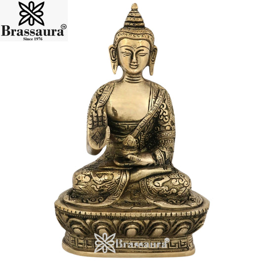 Brass Blessing Buddha Weight 1 kg & Height 7 Inch