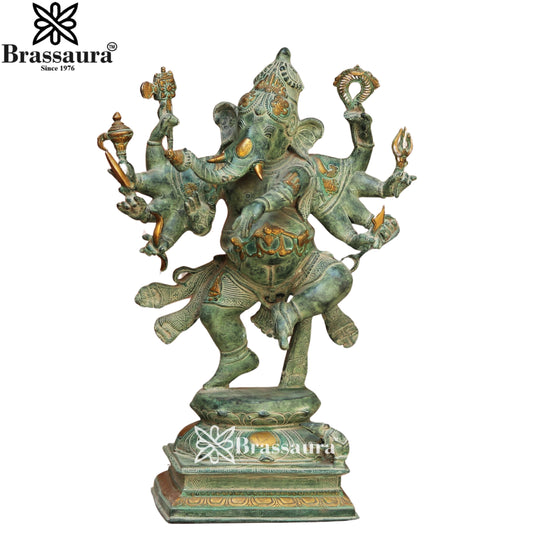 Brass Dancing Ganesha Weight 24 Kg & Height 26 Inch
