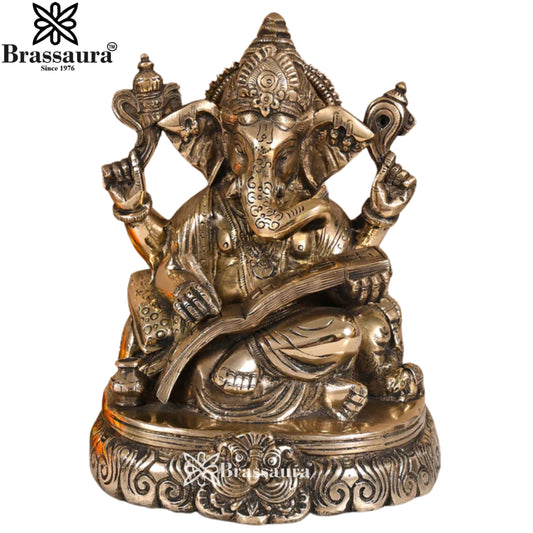 Brass Ganesha Statue Weight 3 Kg & Height 7.5 Inch