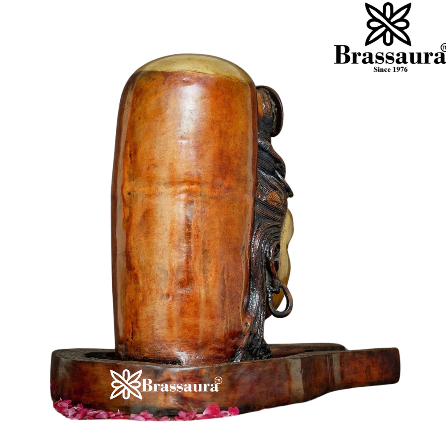 Brass Artistic Shiva Face Shivling Weight 32 Kg & Height 23.5 Inch