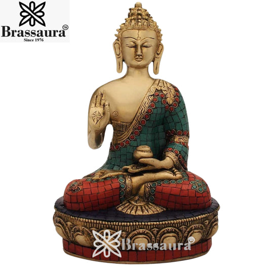 Brass Vintage Buddha Weight 4 Kg & Height 12 Inch