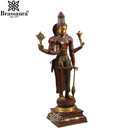Brassaura® Vishnu Superfine Brass Statue | Pure Brass | Height 37 Inches