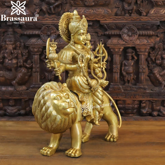 Brass Durga Idol for Home Temple and Decor Height 25 Inches & Weight 30.3 Kgs