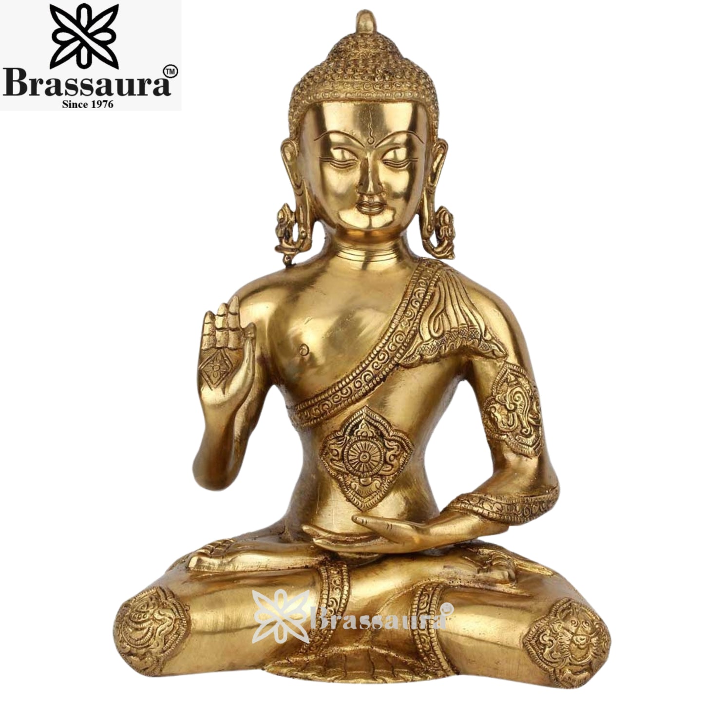 Brass Blessing Buddha Weight 5.4 kg & Height 12 Inch