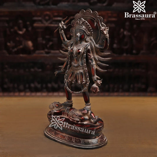 Brass Kali Ma Statue Weight 10.13 Kg And Height 18.5 Inch