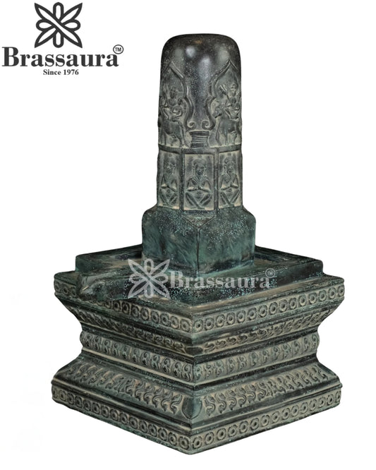 Bronze Vintage Lord Shivling Statue Weight 10.6 Kg And Height 21 Inch