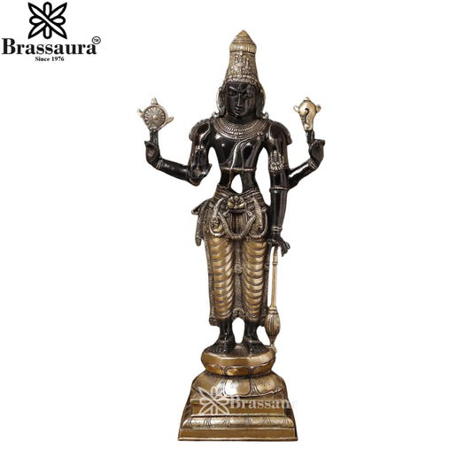 Brass Vishnu Statue Weight 27.2 Kg And Height 37 Inch