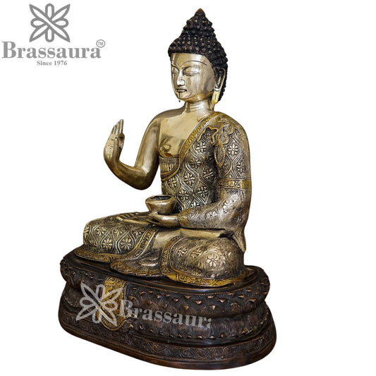 Brass Blessing Buddha Weight 20 kg & Height 20 Inch