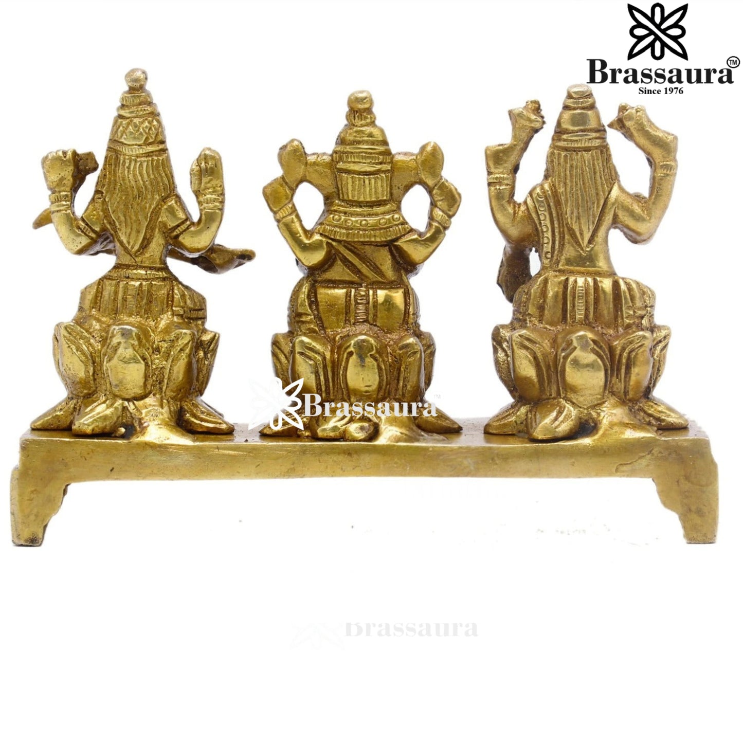 Brass Classic Lakshmi Ganesh Saraswati Weight 0.6 Kg & Height 3.25 Inch