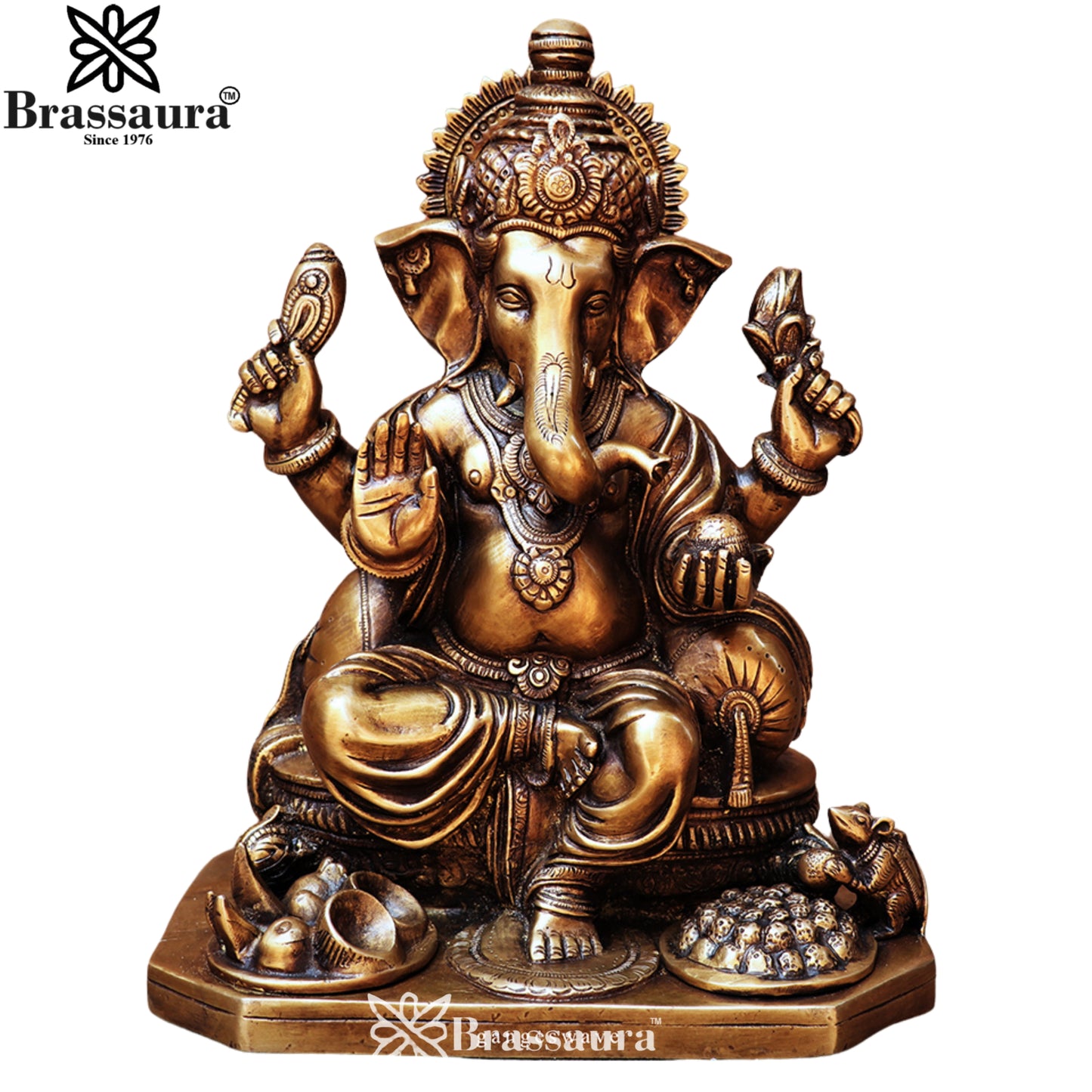 Brass Ganesha Statue Weight 10.6 Kg & Height 13 Inch