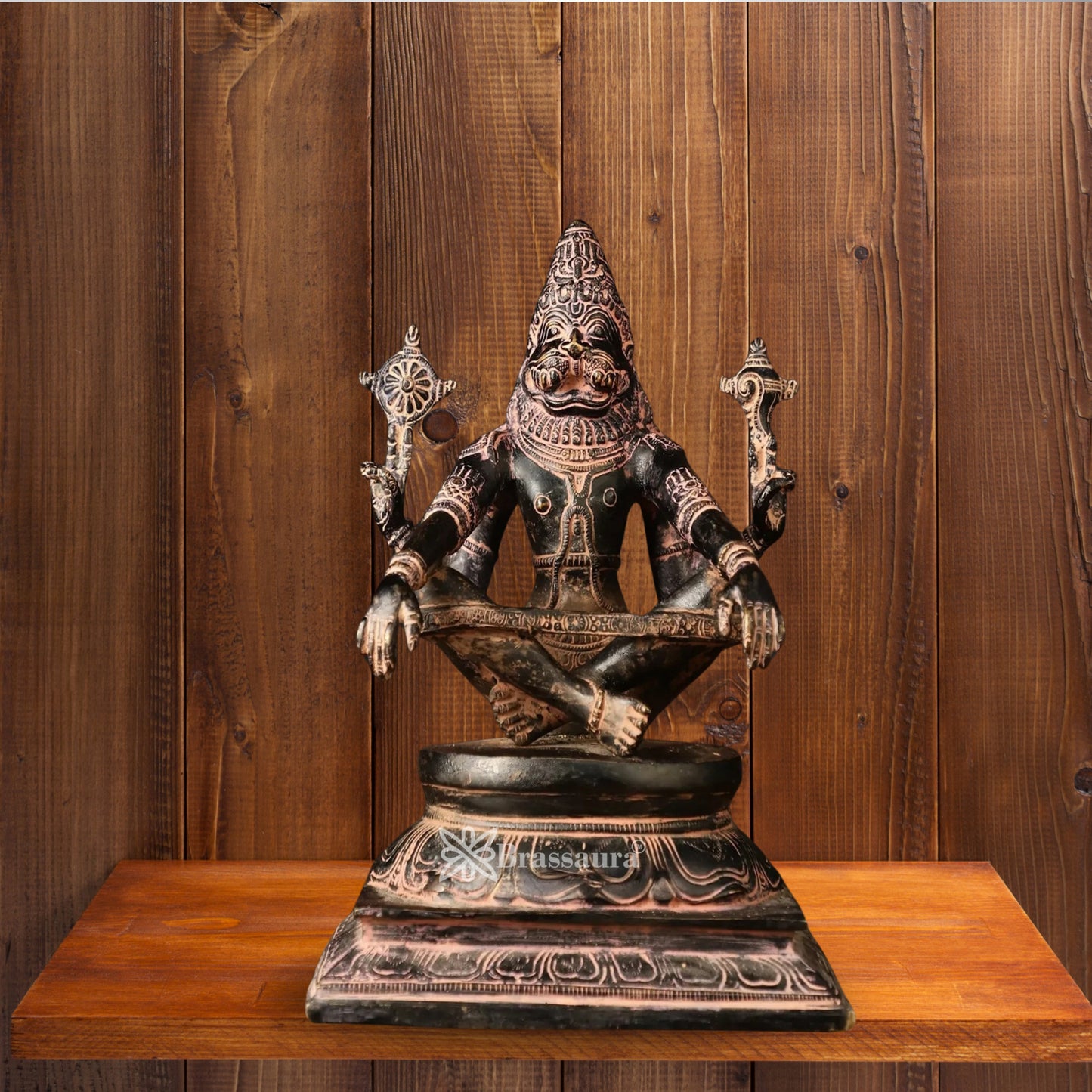 Brass Narasimha Statue Weight 6 Kg And Height 11 Inch