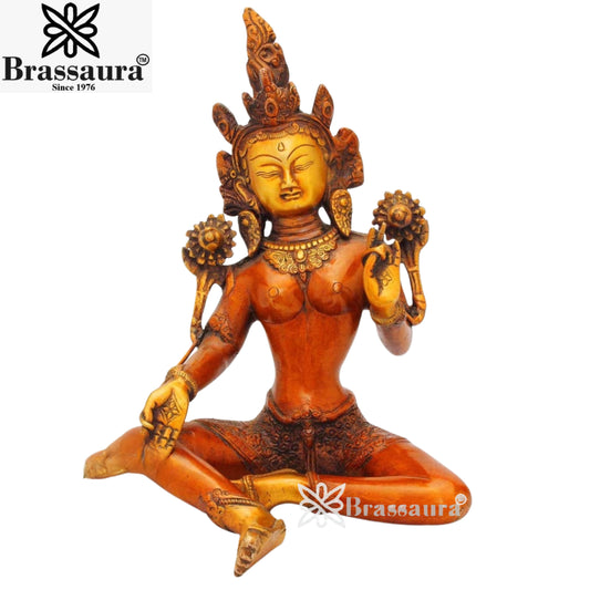 Brass Artistic Tara Weight 3.5 Kg & Height 10 Inch
