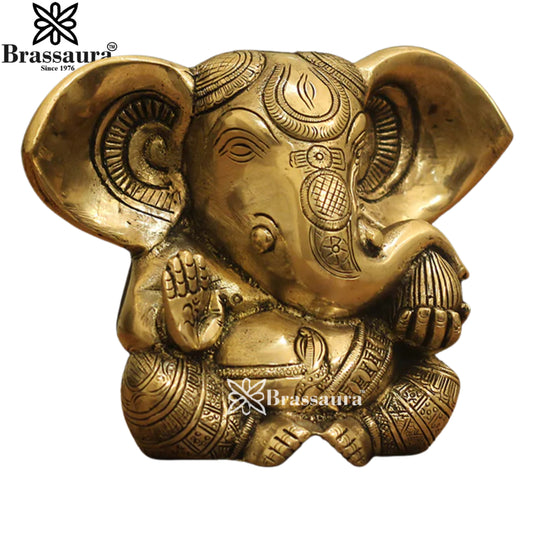 Brass Ganesha Statue Weight 1.5 Kg And Height 5 Inch