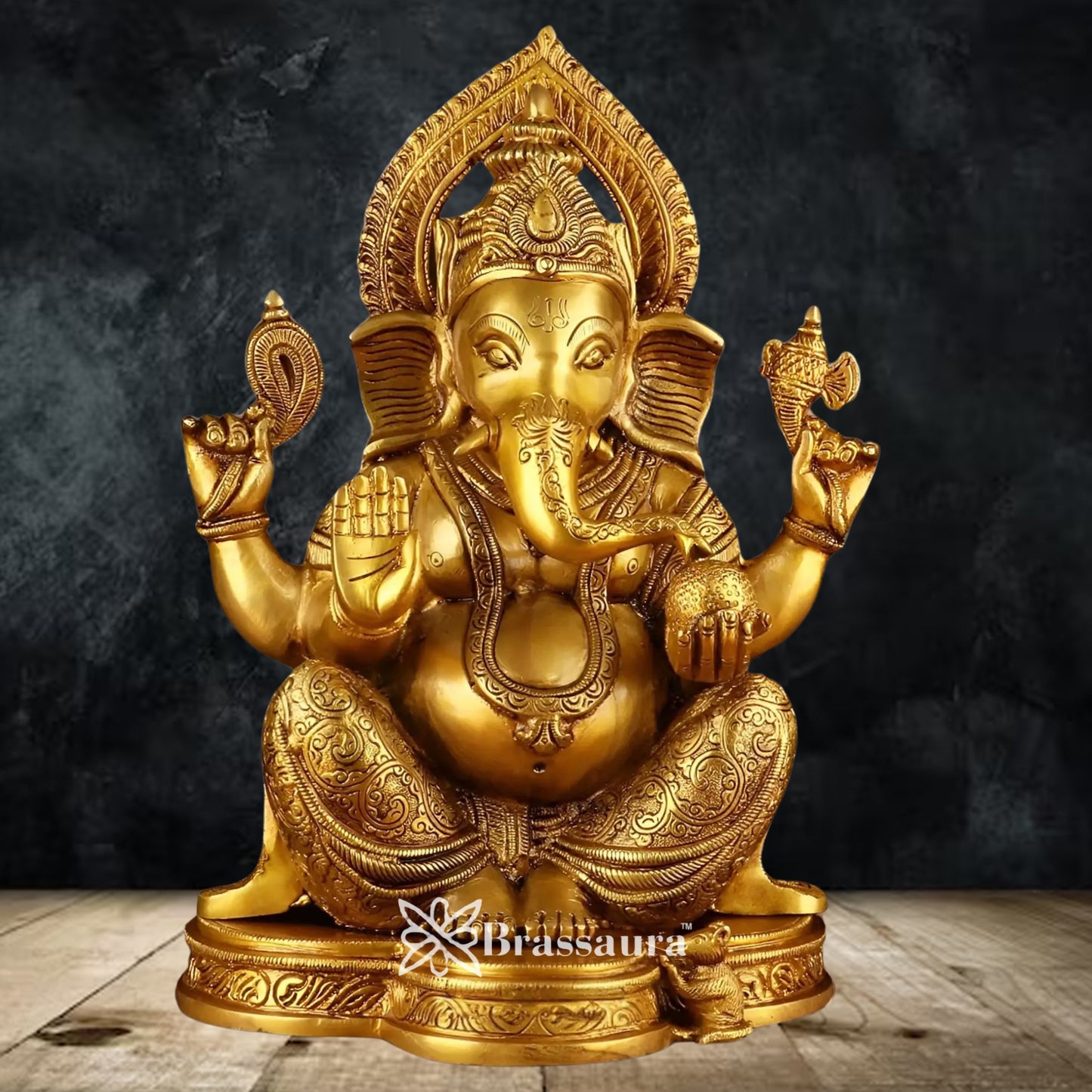 Brass Ganesha Statue Weight 11 Kg & Height 15 Inch