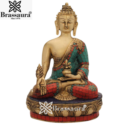 Brass Vintage Buddha Weight 4.1 Kg & Height 12 Inch