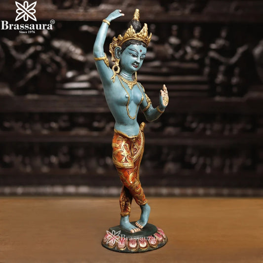 Brass Vintage Tara Statue Weight 4.14 Kg And Height 20 Inch