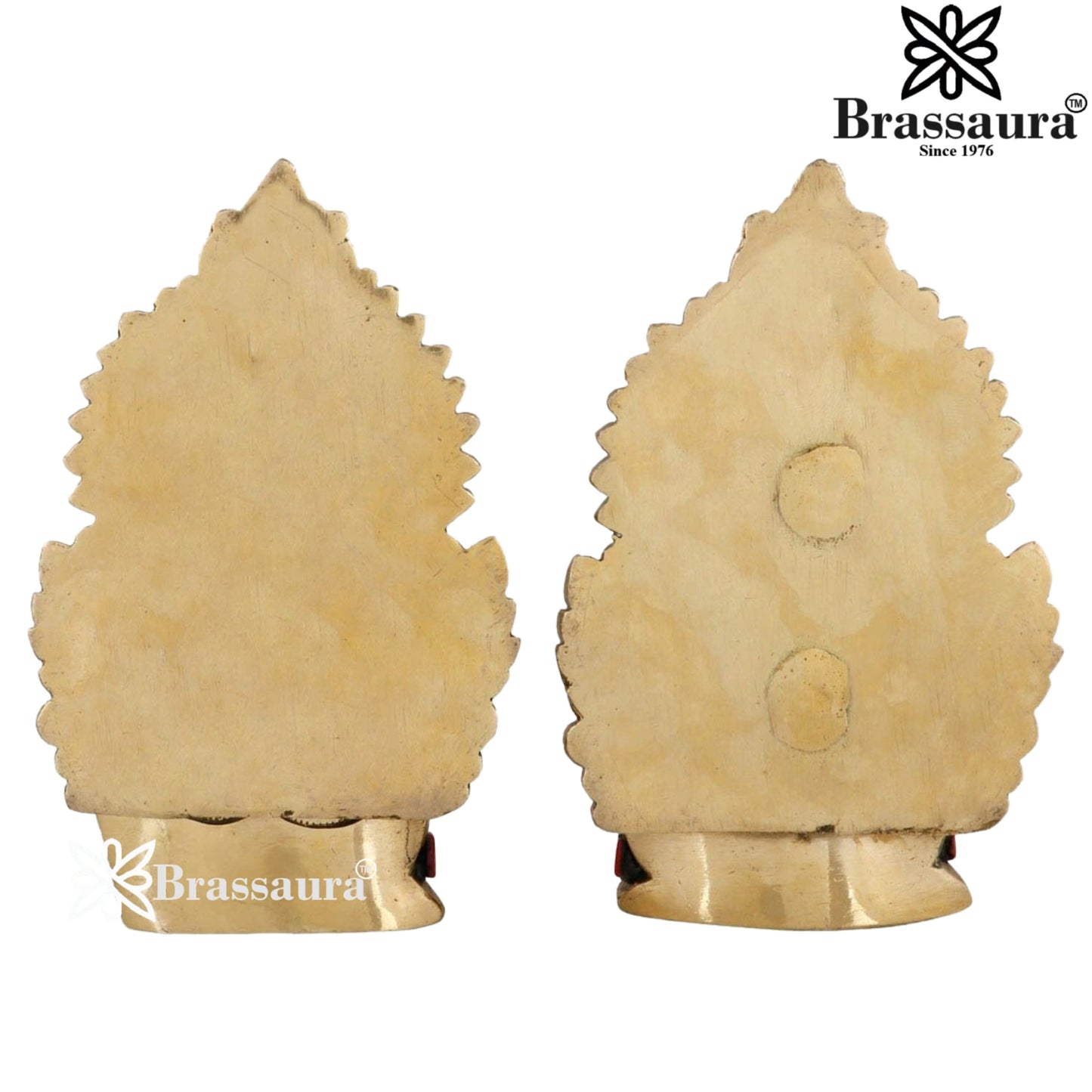 Brassaura™ Brass Gem Stone Work Laxmi Ganesha Idol – Height 5.5 Inches & Weight 1.8 Kgs | Hindu God Statue