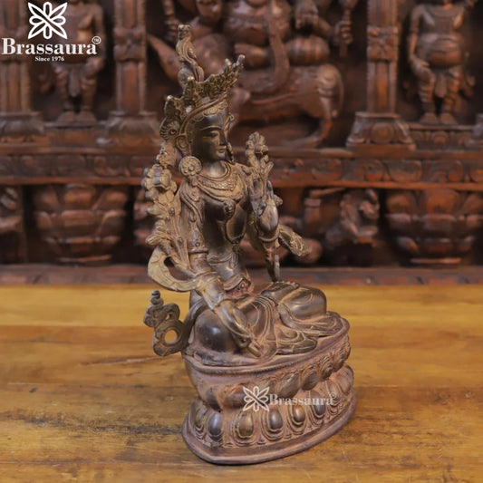 Brass Tara Statue Weight 4.62 Kg And Height 14 Inch