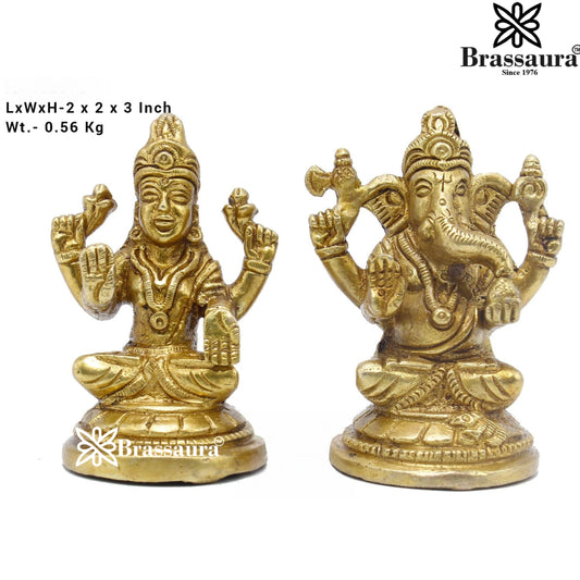 Brass Classic Lakshmi Ganesh Weight 0.6 Kg & Height 3 Inch