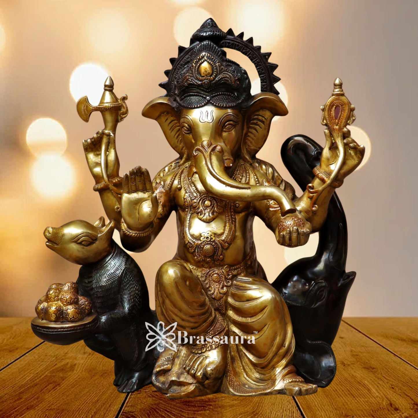 Brass Ganesha Statue Weight 27.5 Kg & Height 21 Inch