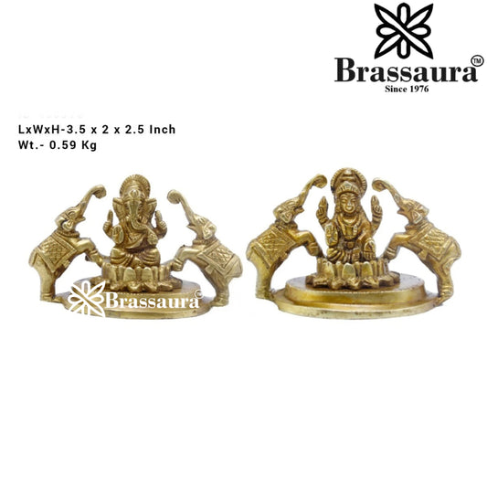 Brass Classic Lakshmi Ganesh Weight 0.6 Kg & Height 2.5 Inch