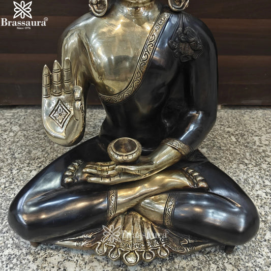 Brass Blessing Buddha Weight 17 kg & Height 20 Inch