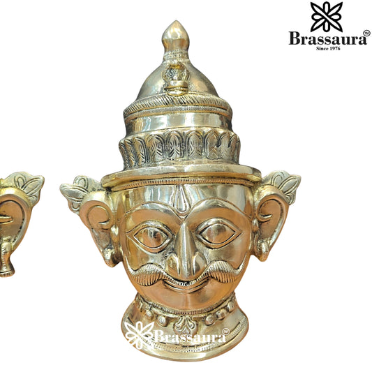 Brass Artistic Shiva & Parvati Mukhlingam Weight 3 Kg & Height 8.5 Inch