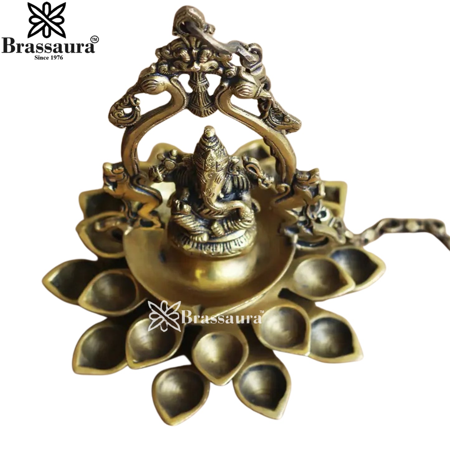 Brass Ganesha Statue Weight 3.7 Kg And Height 11.5 Inch