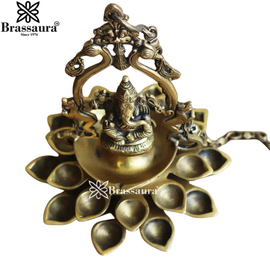 ब्रासोरा सजावटी पीतल गणेश वॉल हैंगिंग – ऊंचाई 11.5 इंच | मंदिर और घर की सजावट