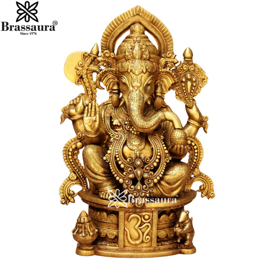 Brass Jewellery Ganesha Statue Weight 30.2 Kg & Height 24 Inch