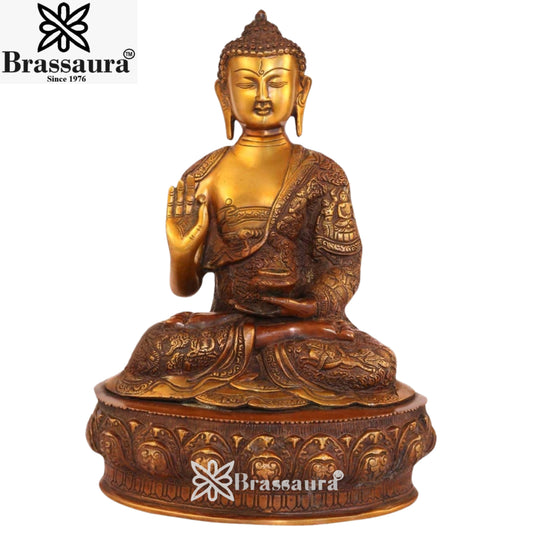 Brass Vintage Buddha Weight 7.3 Kg & Height 14 inch