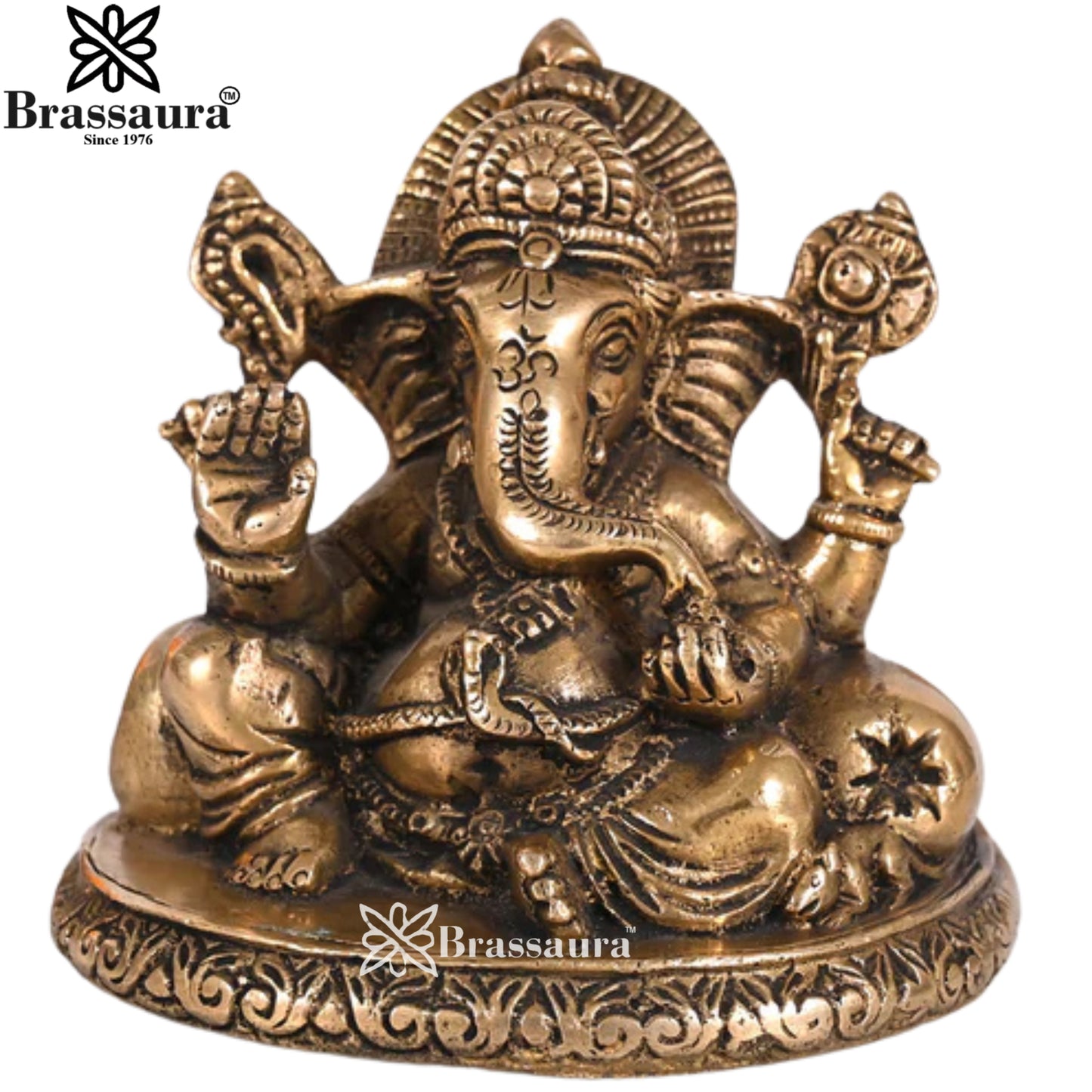 Brass Ganesha Statue Weight .7 Kg & Height 3.5 Inch