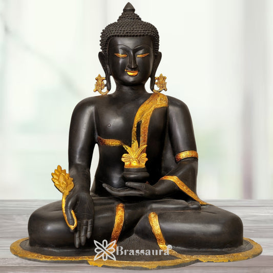 Brass Vintage Buddha Weight 17 Kg & Height 17.5 inch