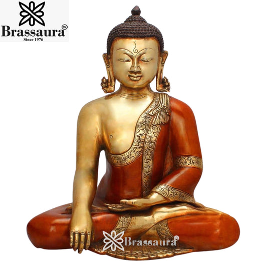 Brass Classic Buddha Weight 10.6 Kg & Height 15 Inch