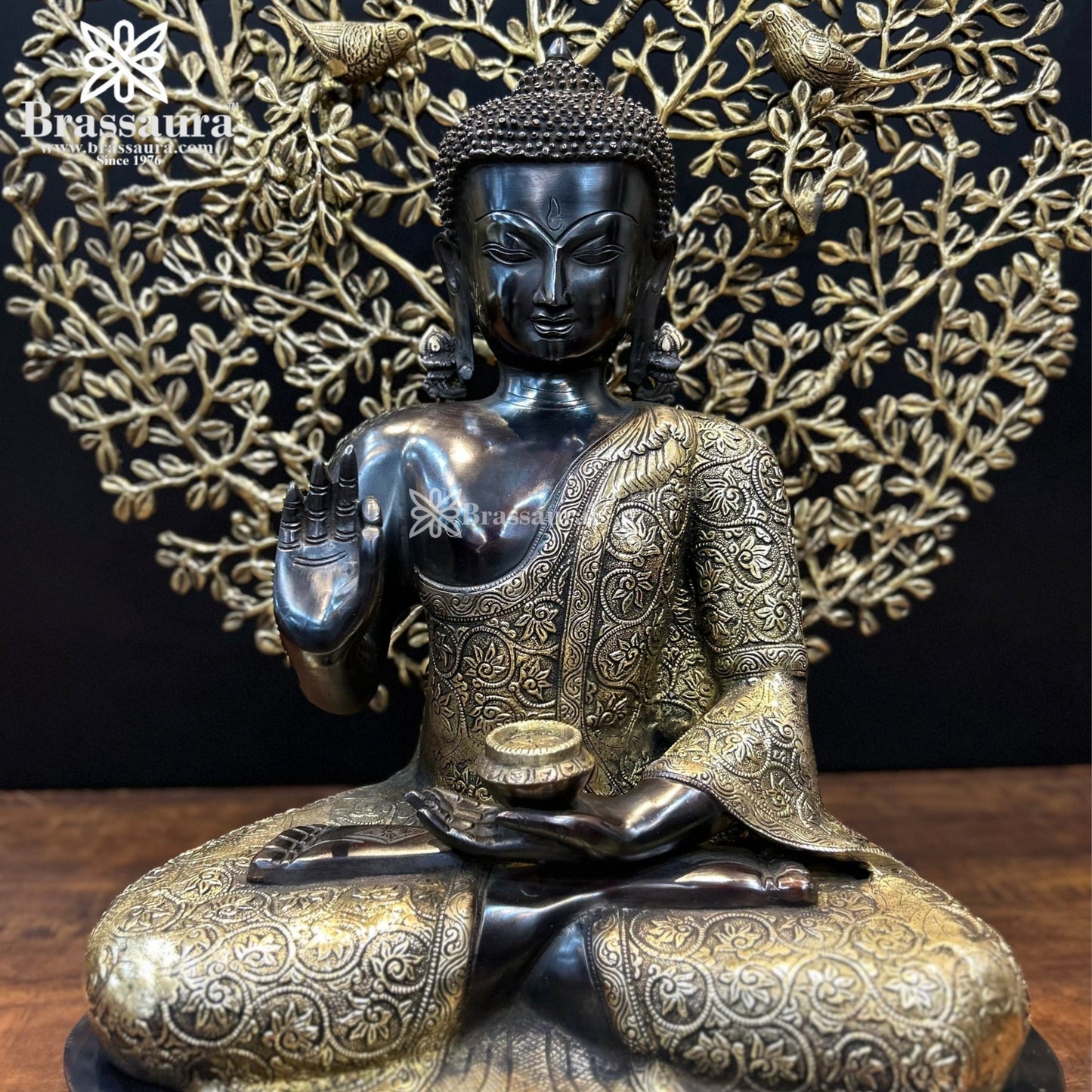 Brass Tree Buddha Weight 32 Kg & Height 29 Inch