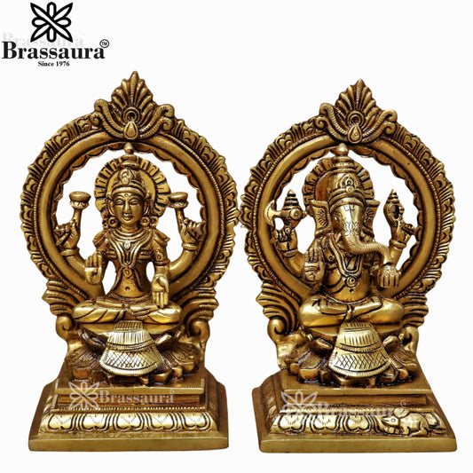 Brass Super Fine Lakshmi Ganesh Murti Weight 3 Kg And Height 4.5 Inch