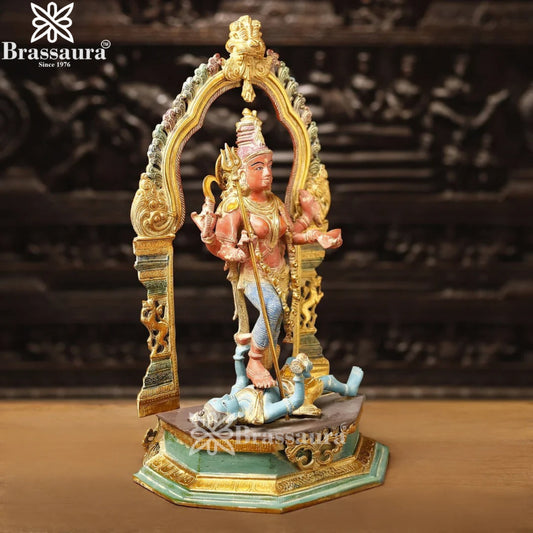 Brass Colored Kali Ma Statue Weight 15.86 Kg And Height 21.5 Inch