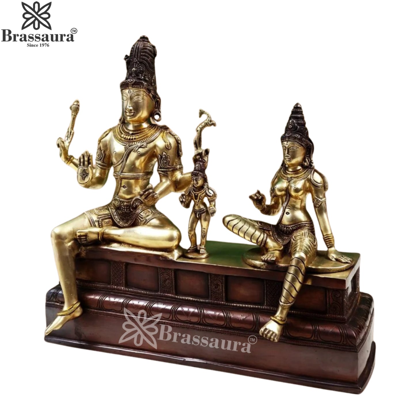 Brass Shiva With Parvati Statue Weight 10 Kg And Height 13 Inch