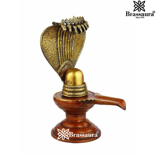 Brass Antique Shivling Weight 4.5 Kg & Height 13 Inch