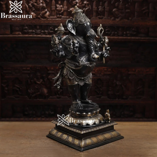 Brass Standing Ganesha Weight 49 Kg & Height 36 Inch