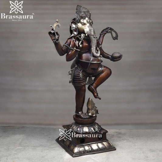 Brass Dancing Ganesha Weight 155 Kg & Height 66 Inch