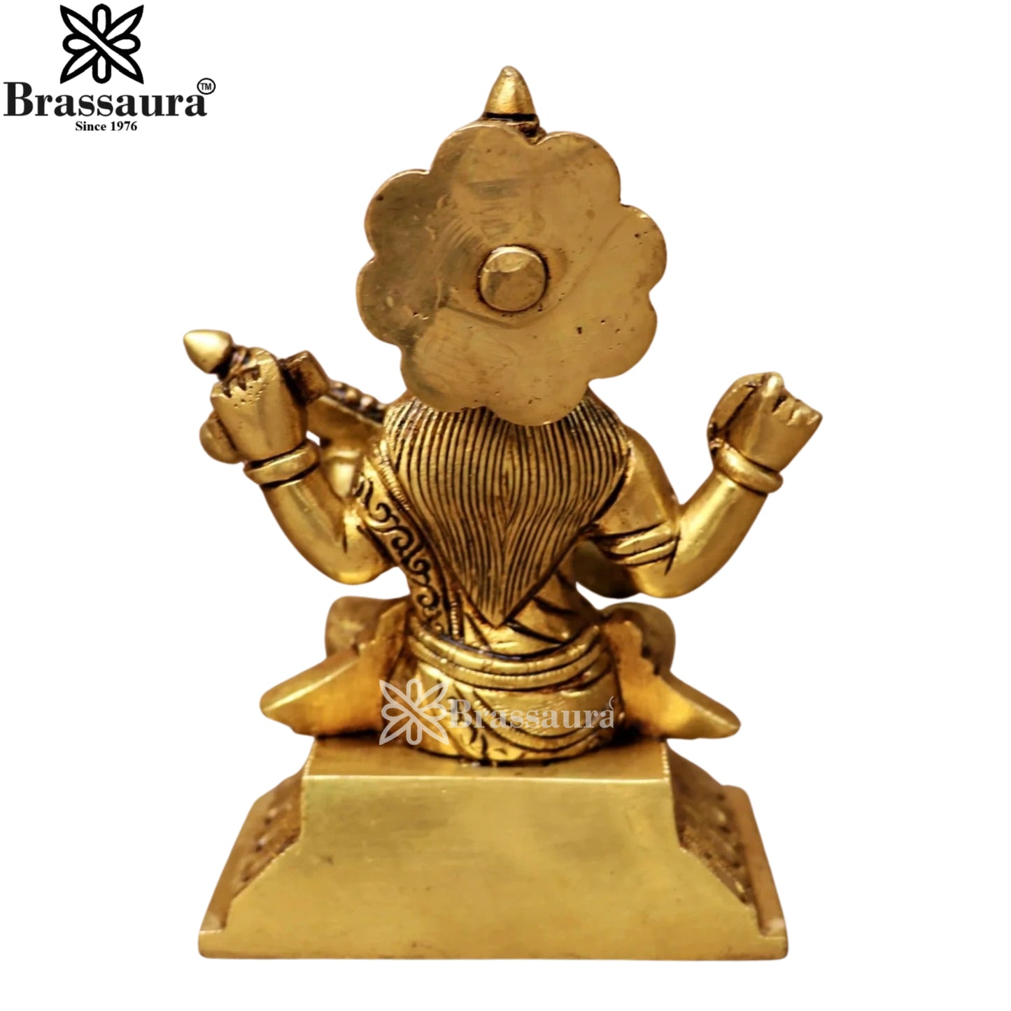 Brass Saraswati Statue Weight 1.7 Kg And Height 6 Inch