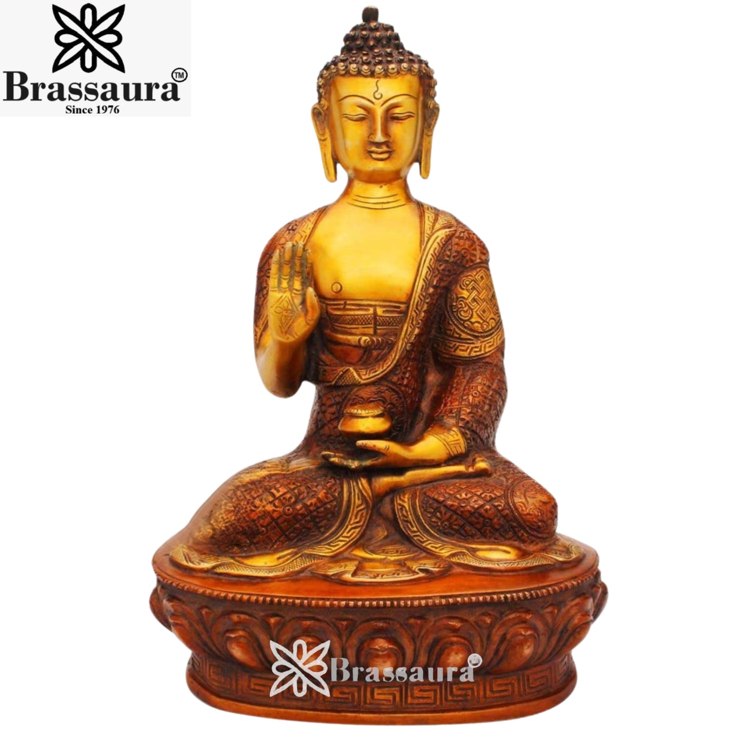 Brass Vintage Buddha Weight 4.3 Kg & Height 12 Inch
