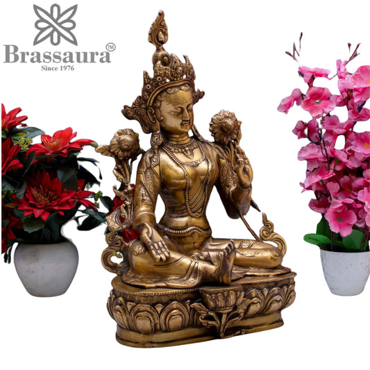 Brass Artistic Tara Weight 10 Kg & Height 18 Inch