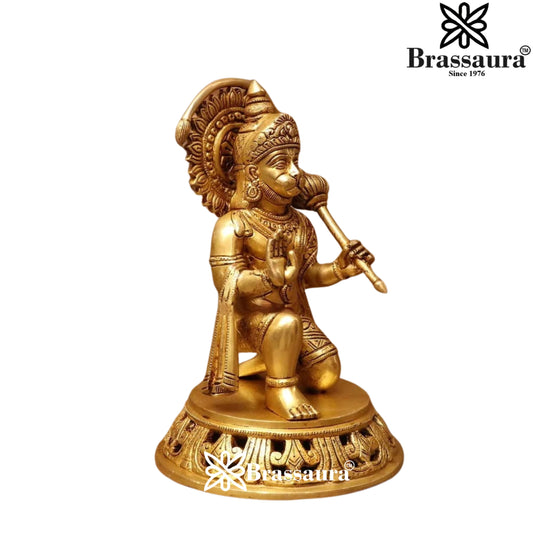 Brass Superfine Hanuman Statue Weight 5 Kg And Height 11 Inch
